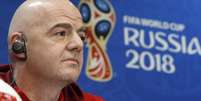 Presidente da Fifa, Gianni Infantino, em entrevista coletiva em Moscou  Foto: Sergei Karpukhin / Reuters