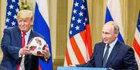Trump e Putin negam interferência russa em eleições de 2016  Foto: EPA / Ansa - Brasil
