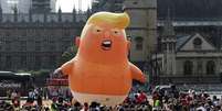 Balão 'Baby Trump', que ficou famoso após a passagem do presidente norte-americano em Londres, deverá sobrevoar EUA em agosto  Foto: ANSA / Ansa