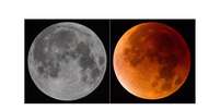 Quando acontece um eclipse total, às vezes a Lua pode ficar com uma cor avermelhada ou alaranjada, por isso algumas pessoas chamam o fenômeno de "lua de sangue".  Foto: Getty Images / BBC News Brasil