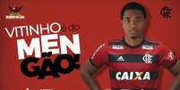 Vitinho &eacute; o novo refor&ccedil;o do Flamengo (Foto: Divulga&ccedil;&atilde;o/Flamengo)  Foto: LANCE!