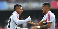 Equatoriano Joao Rojas e Everton comemoram gol do S&atilde;o Paulo contra o Vasco no Morumbi na pela 17&ordf; rodada do Campeonato Brasileiro 2018  Foto: SERGIO BARZAGHI / Gazeta Press