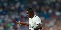 O atacante Vinícius Jr., em sua estréia no estádio do Real Madrid  Foto: Arroyo Moreno / Getty Images