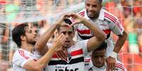 Diego Souza comemora o primeiro gol do São Paulo na Ilha - FOTO: Pablo Kennedy/FuturaPress  Foto: Lance!