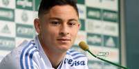 Diogo Barbosa fez elogios a Felipão em entrevista coletiva nesta terça (Foto: Agência Palmeiras)  Foto: LANCE!