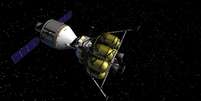 Para chegar até a Lua, a Nasa projeta uma cápsula semelhante à Apollo, mas três vezes maior - com capacidade para quatro astronautas  Foto: NASA / BBC News Brasil