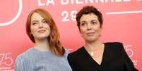 Emma Stone e Olivia Colman no Festival de Veneza  Foto: Tony Gentile / Reuters