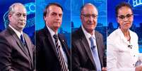 Ciro, Bolsonaro, Alckmin e Marina: visibilidade valiosa no principal telejornal da televisão brasileira  Foto: João Cotta/TV Globo / Divulgação