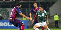 Dudu, do Palmeiras, na partida contra o Cerro Porteño, válida pelas oitavas de final da Copa Libertadores da América, no Allianz Parque, na zona oeste da capital paulista, nesta quinta-feira, 30.  Foto: BRUNO ULIVIERI/DIA ESPORTIVO / Estadão Conteúdo