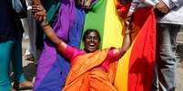 Ativista LGBT comemora revogação de proibição de sexo gay em Bengaluru, na Índia 06/09/2018 REUTERS/Abhishek N. Chinnappa   Foto: Reuters