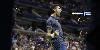 Djokovic comemora ponto durante duelo contra Del Potro  Foto: Geoff Burke-USA TODAY Sports / Reuters