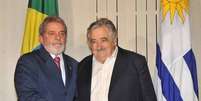 Lula e Mujica quando eles eram presidentes do Brasil e do Uruguai  Foto: Ansa / Ansa