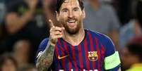 Messi marcou três dos quatro gols do Barcelona  Foto: Sergio Perez / Reuters
