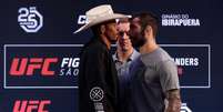 Encarada entre Cowboy eCarlo Pedersoli foi respeitosa durante o Media Day nesta quinta (20)(Foto: Getty Images)  Foto: Lance!