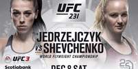 Duelo entre Joanna e Valentina Shevchenko acontecerá no dia 8 de dezembro, no UFC 231 (Foto: Divulgação)  Foto: Lance!