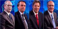 Ciro, Bolsonaro, Haddad e Alckmin: desta vez, a maioria dos eleitores decide o voto independentemente do que vê na TV  Foto: João Cotta / TV Globo