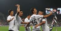 Comemoração do gol de Danilo Avelar, do Corinthians, em partida contra o Flamengo  Foto: Alex Silva / Estadão Conteúdo