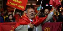 Protestos na Macedônia pedem boicote do referendo  Foto: Marko Djurica / Reuters