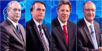 Ciro, Bolsonaro, Haddad e Alckmin, os quatro melhores colocados nas pesquisas de intenção e votos  Foto:  João Cotta/TV Globo  / Divulgação