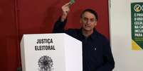 Candidato do PSL à Presidência, Jair Bolsonaro, durante votação no Rio de Janeiro 07/10/2018 REUTERS/Ricardo Moraes  Foto: Ricardo Moraes / Reuters