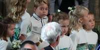 Pr&iacute;ncipe George e princesa Charlotte chamaram a aten&ccedil;&atilde;o durante a cerim&ocirc;nia  Foto: Yui Mok / Pool / Reuters