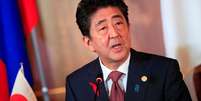Premiê Shinzo Abe participa de entrevista em Tóquio 9/10/2018. Franck Robichon/Pool via Reuters   Foto: Reuters