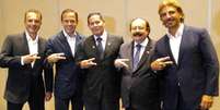 Doria (PSDB) se encontrou com Mourão, Levy Fidelix, Rodrigo Tavares e outros apoiadores do PRTB  Foto: Divulgação / Estadão Conteúdo