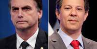 Candidatos a presidente Jair Bolsonaro (PSL) e Fernando Haddad (PT)
17/08/2018 e 26/09/2018 REUTERS/Paulo Whitaker/Nacho Doce  Foto: Reuters
