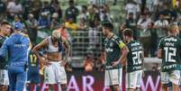 Jogadores do Palmeiras se mostram desolados após a eliminação para o Boca Juniors na Copa Libertadores da América 2018  Foto: ALE CABRAL / Estadão