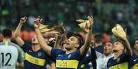 Jogadores do Boca Juniors comemoram classificação à final da Libertadores  Foto: Joca Duarte / Photopress / Estadão Conteúdo