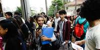 Candidatos começam entrar na Faculdade Uninove na Barra Funda, zona oeste da capital, para o primeiro dia de provas do Exame Nacional do Ensino Médio   Foto: ALOISIO MAURICIO/ FOTOARENA / Estadão