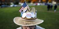 Eleitor participa de comício democrata em Nova Jersey, nos EUA  Foto: EPA / Ansa