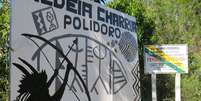Entrada da aldeia charrua Polidoro, em Porto Alegre  Foto: BBC News Brasil
