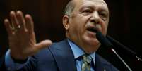 Presidente turco, Tayyip Erdogan, durante discurso no Parlamento  Foto: Tumay Berkin / Reuters