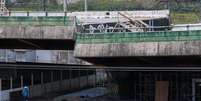 O viaduto que cedeu na Marginal Pinheiros  Foto: Tiago Queiroz / Estadão Conteúdo