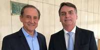 O presidente da República, Jair Bolsonaro, e o presidente da Federação das Indústrias do Estado (Fiesp), Paulo Skaf, durante encontro em São Paulo.  Foto: Reprodução/Facebook / Estadão Conteúdo