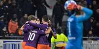 Manchester City arrancou empate do Lyon fora de casa e está nas oitavas da Champions (Foto:  AFP)  Foto: LANCE!
