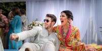 Nick Jonas e Priyana Choka.  Foto: Instagram/@priyankachopra / Estad&atilde;o