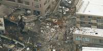 Imagem aérea de local onde houve explosão em Sapporo, no Japão 17/12/2018
Kyodo/via Reuters  Foto: Reuters