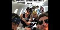 Neymar e os parças viajaram para Bahia de jatinho. (Foto:Reprodução/Instagram)  Foto: Lance!