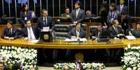 Novo presidente Jair Bolsonaro discursa no Congresso Nacional em cerimônia de posse  Foto: Adriano Machado / Reuters