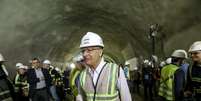 O ex-governador de São Paulo, Geraldo Alckmin, em visita técnica às obras do Lote 3 do trecho norte do Rodoanel  Foto: Estadão