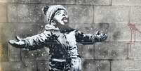 Obra de Banksy no País de Gales  Foto: PA / BBC News Brasil