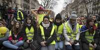 Protesto dos "coletes amarelos" em Paris, na França, em 6 de janeiro  Foto: EPA / Ansa