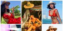 Famosas com chap&eacute;u de palha (Fotos: AgNews/Reprodu&ccedil;&atilde;o/Instagram)  Foto: Elas no Tapete Vermelho