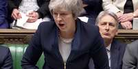 Primeira-ministra britânica, Theresa May, discursa antes de votação de acordo para o Brexit
15/01/2019
Reuters TV via REUTERS  Foto: Reuters