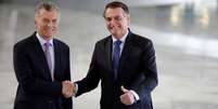 Presidente Jair Bolsonaro recebe presidente argentino, Mauricio Macri, em Brasília, em janeiro  Foto: Reuters