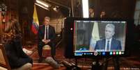 Iván Duque concedeu entrevista à DW em Bogotá, no dia 16 de janeiro  Foto: DW / Deutsche Welle