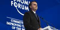 Discurso de Bolsonaro em Davos durou apenas oito minutos e foi seguido por sete minutos de perguntas e respostas  Foto: DW / Deutsche Welle