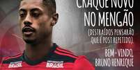 Bruno Henrique é anunciado pelo Flamengo (Reprodução)  Foto: Lance!